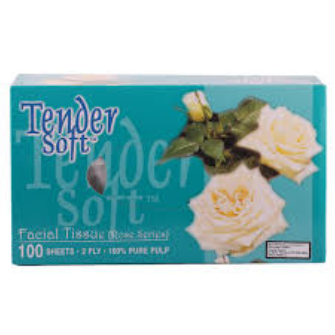 TENDER SOFT FACIAL TISSUE BOX ROSE 100 S
